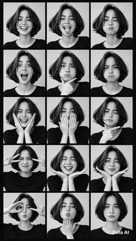 black and white photo booth contact sheet prompt